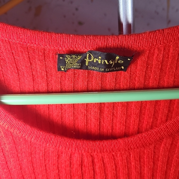 Pringle of Scotland 100% cashmere sweater red Size 36 scotland made - Picture 2 of 5